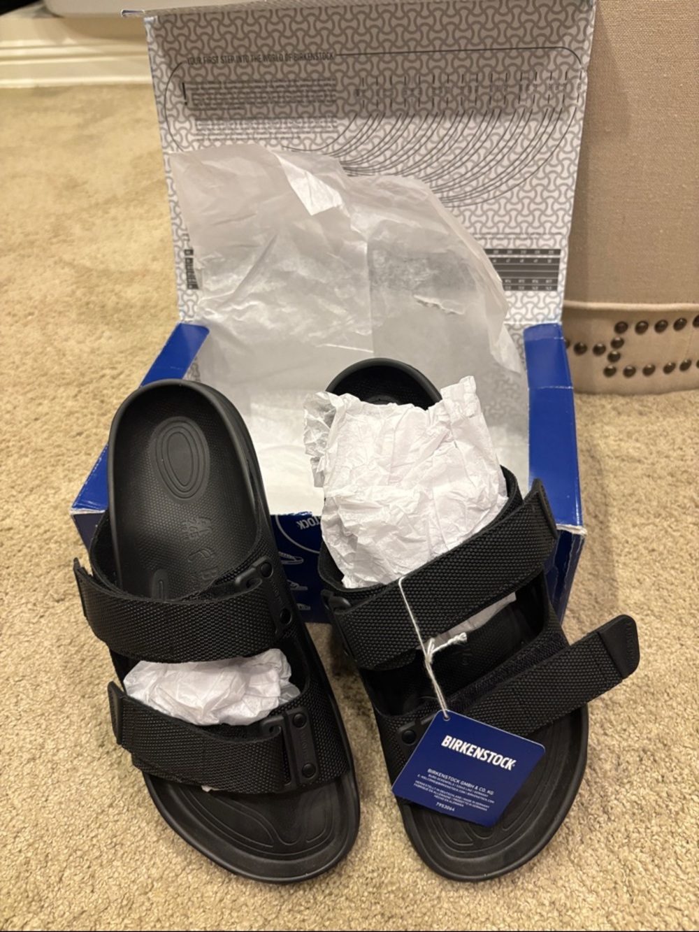 Birkenstock Atacama Black Dual-Strap Slide Sandals